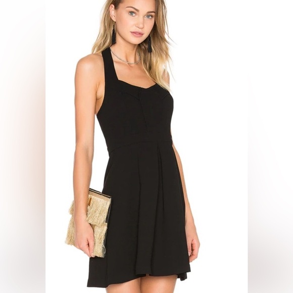 BCBGeneration Black Halter Mini Skater Style Dress Size 2 - Picture 1 of 7